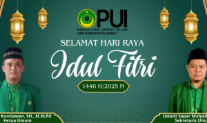Poto ucapan selamat Idul Fitri dari DPD PUI Kabupaten Garut
