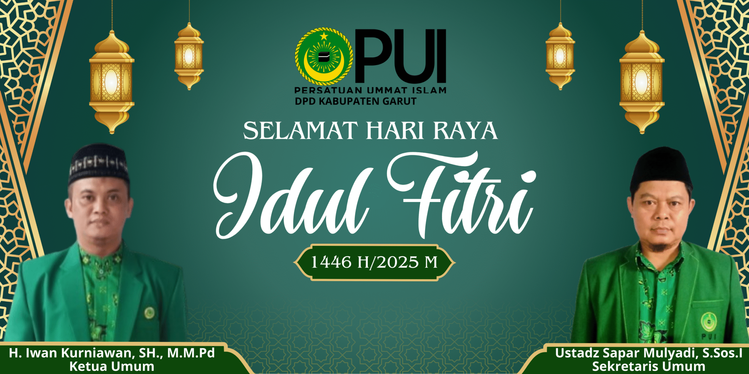 Poto ucapan selamat Idul Fitri dari DPD PUI Kabupaten Garut