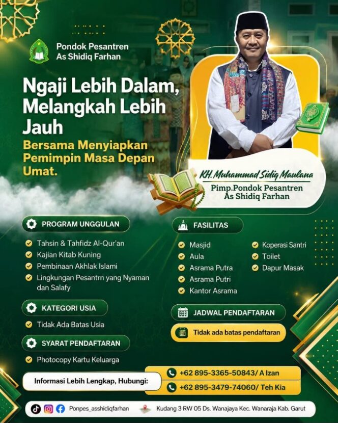 
					Tak Sekadar Mengaji, Ponpes As Shidiq Farhan Wanaraja Fokus Cetak Pemimpin Umat yang Visioner