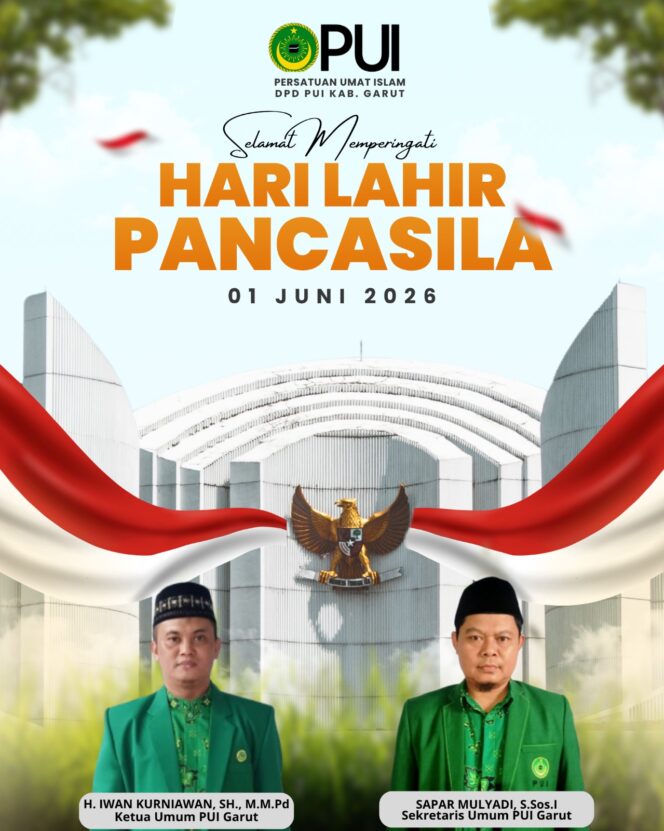 
					Hari Lahir Pancasila 2026, Ketua Umum PD PUI Garut Ajak Masyarakat Menghidupkan Nilai Pancasila dalam Kehidupan Sehari-hari