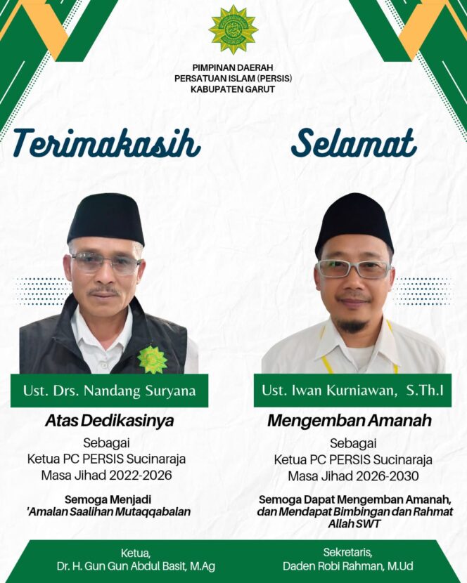 
					PC PERSIS Sucinaraja Berganti Nahkoda, Iwan Kurniawan Emban Amanah Masa Jihad 2026–2030