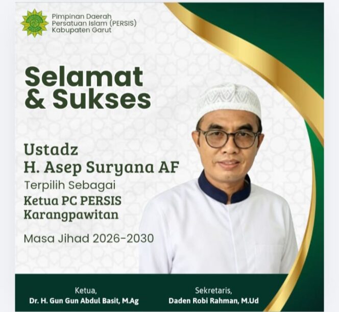 
					PD PERSIS Garut Sampaikan Ucapan Selamat atas Terpilihnya Ketua Baru PC PERSIS Karangpawitan